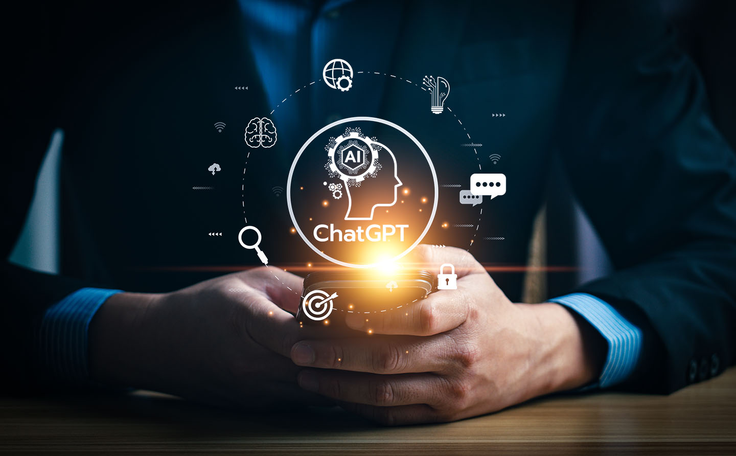 Chatgpt Chat with AI or Artificial Intelligence technology, business use AI smart technology by inputting, deep learning Neural networks to understand, respond to user inputs. future / Adobe Stock